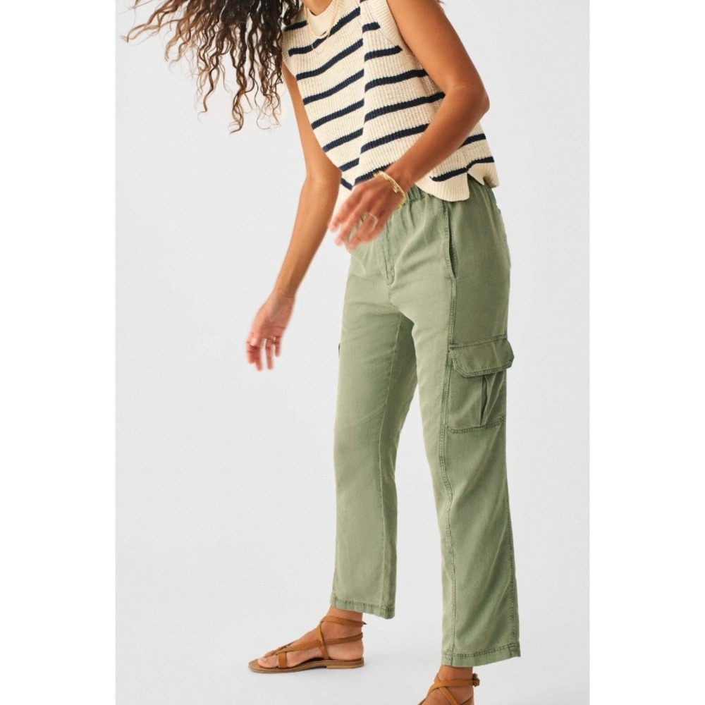 Faherty Arlie Cargo Pants Sea Spray Green Womens Medium NWT